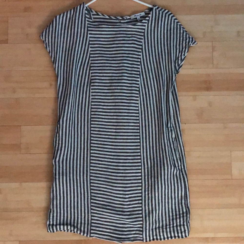 Madewell Linen Striped Dress